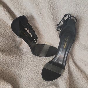 Clear wedge platform heels